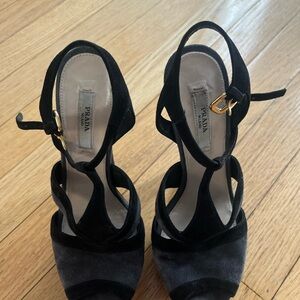 Prada Women's Black Strappy Heels